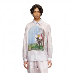 Diesel Men Shirt with medieval print Pink A184680AJFW