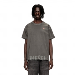 Diesel Men Crew neck cotton t-shirt with print Grey A187390IKBQ