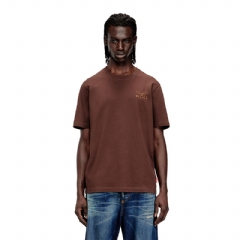 Diesel Men Regular cotton T-shirt with puff print Brown A209620QIAM