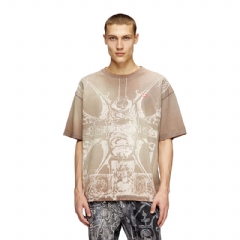 Diesel Men T-shirt with tonal medieval print Light Brown A193140KIBW
