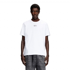 Diesel Men T-shirt with metallic Oval D White A178800CLBR 