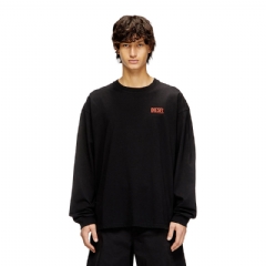 Diesel Men Relaxed long-sleeve T-shirt with Diesel logos Black A200370EPCA