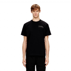 Diesel Men Regular cotton T-shirt with Diesel embroidery Black A220060PLAT