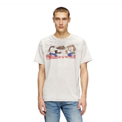 Diesel Men T-shirt with rhinestone graphic Light Grey A196600PLBQ