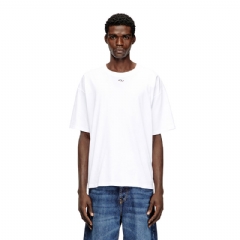 Diesel Men Relaxed cotton T-shirt with Oval D embroidery White A200490NIAX