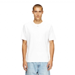 Diesel Men Regular T-shirt with crew neck and Oval D White A199630AIJU