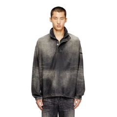 Diesel Men Denim top with mock neck Black A194010CEBC