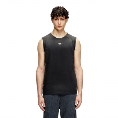 Diesel Men Faded tank top with cut-out Oval D Black A196320CHBI