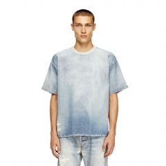 Diesel Men T-shirt in printed bleach-effect JoggJeans Light Blue A19154068RX