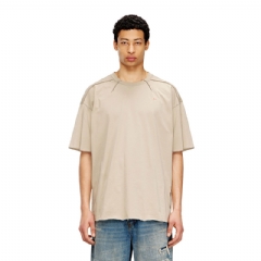 Diesel Men Cotton T-shirt with micro embroidery Beige A194630NIAX 