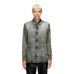 Diesel Men Shirt in denim-look viscose Black A186220LKCT