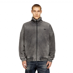 Diesel Men Teddy-lined zip jacket with denim effect Grey A216840WFCU