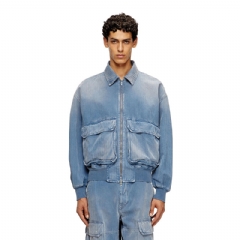 Diesel Men Jacket in coloured herringbone denim Light Blue A1578009M93