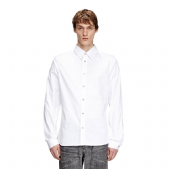 Diesel Men Formal shirt with logo-embroidered collar White A146350QFAV