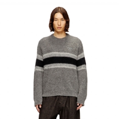 Diesel Men Striped jumper in alpaca blend Grey/Black A216820CJBS