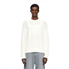 Diesel Men Cable-knit jumper with Diesel logo White A214110PBAC