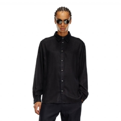Diesel Men Fluid shirt with logo embroidery Black A144150HPAG