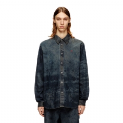 Diesel Men Cotton-blend shirt with logo Black A197380EPBS