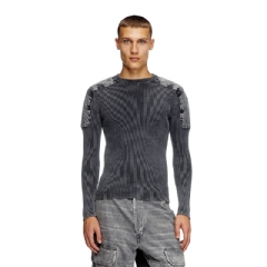 Diesel Men Jumper with contrast shoulder panels Dark grey A168670QMAN