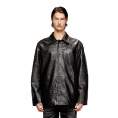 Diesel Men Padded leather jacket Black A195720QMAD