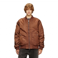 Diesel Men Bomber in padded nylon with Oval D Brown A144080HCAS