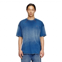 Diesel Men Faded T-shirt with micro logo Blue A161110PKAG