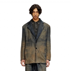 Diesel Men Blazer in fluid shaded denim Dark Blue A18354068TF
