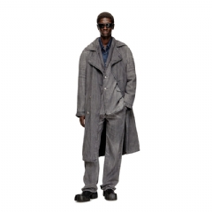 Diesel Men Trench coat in patterned denim Grey A20163068UJ
