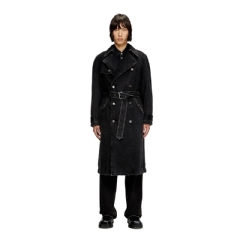 Diesel Men Trench coat in clean-wash denim Black A1299609I35