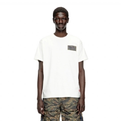 Diesel Men T-shirt with camo logo patch White A193440AGRI