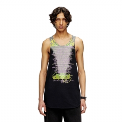 Diesel Men Tank top with lyrics print Black A197350PLBL