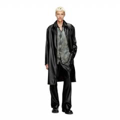 Diesel Men Distressed car coat with flannel lining Black A184960LHBE