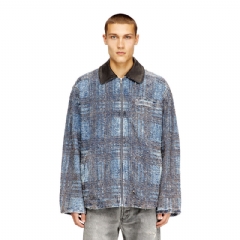 Diesel Men Jacket in graphic bouclé denim Black/Blue A201450BECM