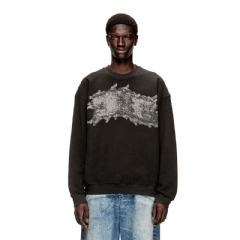 Diesel Men Sweatshirt with graffiti print Dark grey A215590TKCA