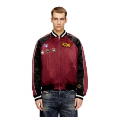 Diesel Men Satin souvenir jacket Black/Red A236040PLCF