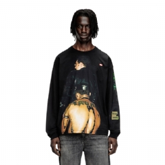 Diesel Men Long-sleeve T-shirt with graphic print Black P015620SPCK