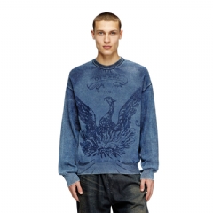 Diesel Men Indigo jumper with Phoenix logo Blue A194810BJBS