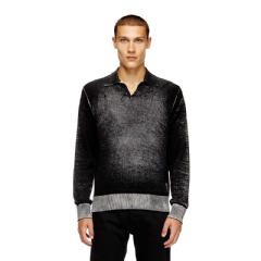 Diesel Men Reverse-print polo jumper Black A148490BEAR