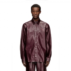 Diesel Men Shirt with logo in burgundy Burgundy P017000SPFG