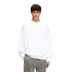 Diesel Men Sweatshirt with embossed Oval D White A037900JYYJ