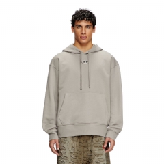 Diesel Men Hoodie with metallic logo Grey A098560BMBJ
