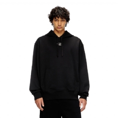 Diesel Men Hoodie with metallic logo Black A098560BMBJ