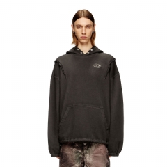 Diesel Men Hoodie with faded effect Black P015790SPCF
