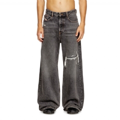 Diesel Men relaxed jeans d-rise 007f6 Black/Dark grey A06370007F6