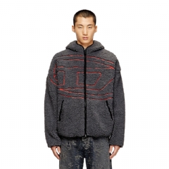 Diesel Men Teddy hoodie sweatshirt Dark grey A189470KIBT