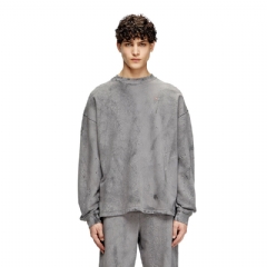 Diesel Men Cracked-effect sweatshirt with micro logo Grey A193060PLBV