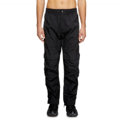 Diesel Men Nylon pants with cargo pockets Black A219820AKAD