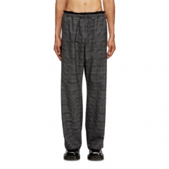 Diesel Men Wool pants with a drawstring waist Black/Grey A184850DEBS