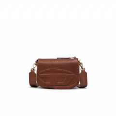 Diesel Men 1DR-Camera bag in pull-up leather Brown X10223P8765