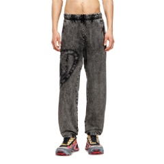 Diesel Men Organic cotton sweatpants with Oval D patch Dark grey A193240KIBZ
